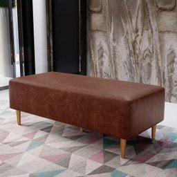 Puff Decorativo Sala de Estar Bali W01 Pés Palito 120x50cm Couríssimo Marrom - 2