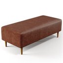 Ver imagem 1 de Puff Decorativo Sala de Estar Bali W01 Pés Palito 120x50cm Couríssimo Marrom