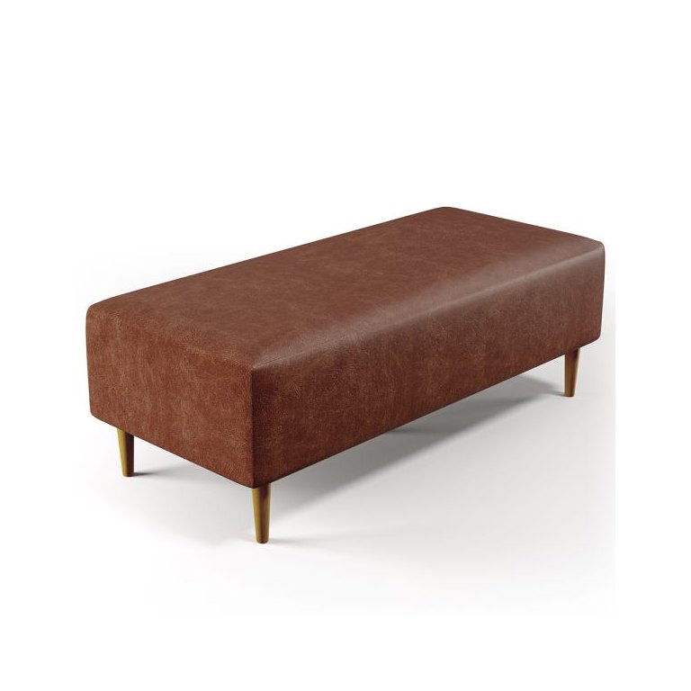 Puff Decorativo Sala de Estar Bali W01 Pés Palito 120x50cm Couríssimo Marrom