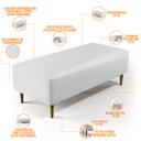 Ver imagem 3 de Puff Decorativo Sala de Estar Bali W01 Pés Palito 120x50cm Corano Branco