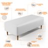 Puff Decorativo Sala de Estar Bali W01 Pés Palito 120x50cm Corano Branco - 3