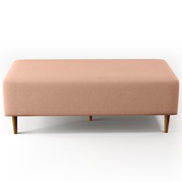 Puff Decorativo Sala de Estar Bali W01 Pés Palito 120x50cm Linho Rosê - 6 Puff Decorativo Sala de Estar Bali W01 Pés Palito 120x50cm Linho Rosê - 6