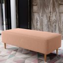 Ver imagem 1 de Puff Decorativo Sala de Estar Bali W01 Pés Palito 120x50cm Linho Rosê