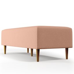 Puff Decorativo Sala de Estar Bali W01 Pés Palito 120x50cm Linho Rosê - 5 Puff Decorativo Sala de Estar Bali W01 Pés Palito 120x50cm Linho Rosê - 5