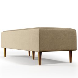 Puff Decorativo Sala de Estar Bali W01 Pés Palito 120x50cm Linho Bege Escuro - 5