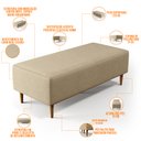 Ver imagem 3 de Puff Decorativo Sala de Estar Bali W01 Pés Palito 120x50cm Linho Bege Escuro
