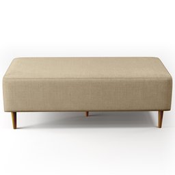 Puff Decorativo Sala de Estar Bali W01 Pés Palito 120x50cm Linho Bege Escuro - 7
