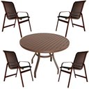 Ver imagem 1 de Conjunto Lótus Mesa 90cm 4 Poltronas Marrom