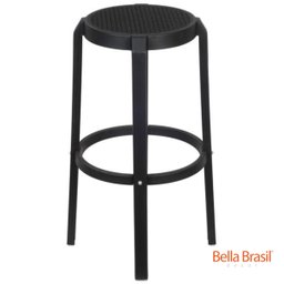 Banqueta Fitz Alta - Bella Brasil Decor 126 - Bella Brasil Decor Preta/preta - 2