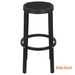 Banqueta Fitz Alta - Bella Brasil Decor 126 - Bella Brasil Decor Preta/preta - 1