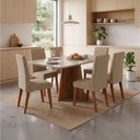 Ver imagem 2 de Conjunto Sala de Jantar Mesa 1,60m Moove 6 Cadeiras Milano Viero