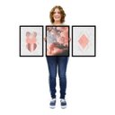 Ver imagem 4 de KIT Quadros Decorativos Rosa Coração Love Quarto Sala 3 pçs