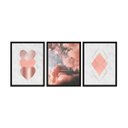 Ver imagem 1 de KIT Quadros Decorativos Rosa Coração Love Quarto Sala 3 pçs
