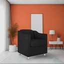 Ver imagem 2 de Kit 4 Poltronas Decorativa Reforçada Recepção Clinica Salão Courino Preto
