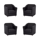 Ver imagem 1 de Kit 4 Poltronas Decorativa Reforçada Recepção Clinica Salão Courino Preto