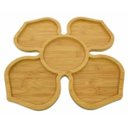 Ver imagem 1 de Petisqueira Bambu Flor Com 5 Divisórias 30X30Cm