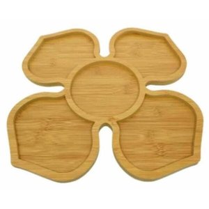 Petisqueira Bambu Flor Com 5 Divisórias 30X30Cm