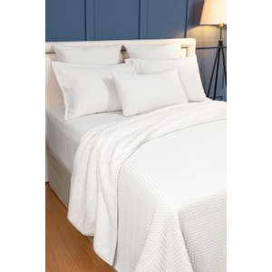 COBERTOR PIQUET COM SHERPA CASAL DUPLA FACE: BRANCO