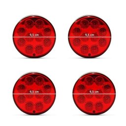 Kit 4 Lanterna Sinaleira 10 Led Adaptação 12V Vermelho - 1