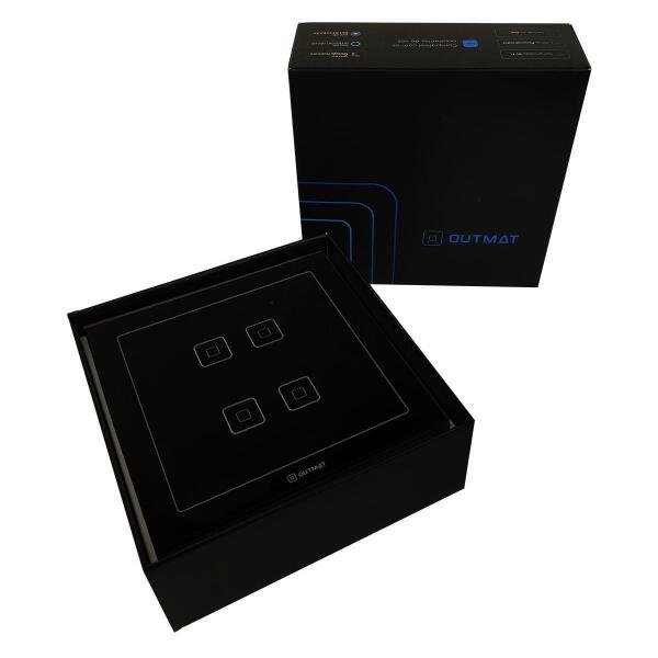 Interruptor Wifi Outmat Touch 4 Teclas 4X4 Alexa Cel - 4