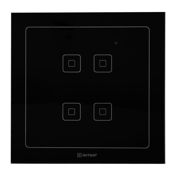 Interruptor Wifi Outmat Touch 4 Teclas 4X4 Alexa Cel - 1