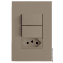 Kit Interruptor Duplo Simples + Tomada 10 a 4 X2 Brs12247-5 Fe - 1 Kit Interruptor Duplo Simples + Tomada 10 a 4 X2 Brs12247-5 Fe - 1