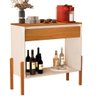 Aparador Buffet Libano com Gaveta em Mdf 2 Prateleiras Cores:off White/nature - 1