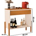 Ver imagem 3 de Aparador Buffet Libano com Gaveta em Mdf 2 Prateleiras Cores:off White/nature