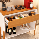 Ver imagem 2 de Aparador Buffet Líbano 90cm MDF com Gaveta e Pés Madeira Maciça Off White com Nature