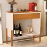 Aparador Buffet Libano com Gaveta em Mdf 2 Prateleiras Cores:off White/nature - 2