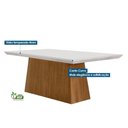 Ver imagem 3 de Conjunto: Mesa Sala Jantar Luna Tampo Madeirado C/ Vidro Canto Curvo 180x90 e 6 Cadeiras Amsterdã