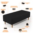 Ver imagem 4 de Kit 2 Puffs Decorativos Sala de Estar Bali W01 Pés Palito 120x50cm Corano Preto
