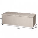 Ver imagem 3 de Recamier Banco Baú Estofado 160 Cm Tania Linho Bege Escuro Idf Decor