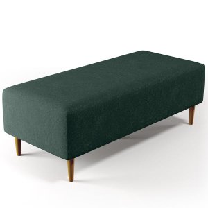 Puff Decorativo Sala de Estar Bali W01 Pés Palito 120x50cm Linho Verde Musgo