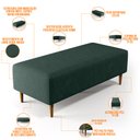 Ver imagem 3 de Puff Decorativo Sala de Estar Bali W01 Pés Palito 120x50cm Linho Verde Musgo