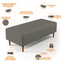 Ver imagem 3 de Puff Decorativo Sala de Estar Bali W01 Pés Palito 120x50cm Corano Cinza