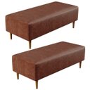 Ver imagem 1 de Kit 2 Puffs Decorativos Sala de Estar Bali W01 Pés Palito 120x50cm Couríssimo Marrom