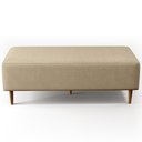 Ver mais imagens de Kit 2 Puffs Decorativos Sala de Estar Bali W01 Pés Palito 120x50cm Linho Bege Escuro