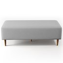 Ver imagem 5 de Puff Decorativo Sala de Estar Bali W01 Pés Palito 120x50cm Linho Cinza