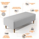 Ver imagem 3 de Puff Decorativo Sala de Estar Bali W01 Pés Palito 120x50cm Linho Cinza