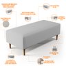 Puff Decorativo Sala de Estar Bali W01 Pés Palito 120x50cm Linho Cinza - 3