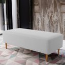 Ver imagem 2 de Puff Decorativo Sala de Estar Bali W01 Pés Palito 120x50cm Linho Cinza