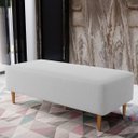 Ver imagem 1 de Puff Decorativo Sala de Estar Bali W01 Pés Palito 120x50cm Linho Cinza