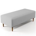 Ver imagem 1 de Puff Decorativo Sala de Estar Bali W01 Pés Palito 120x50cm Linho Cinza