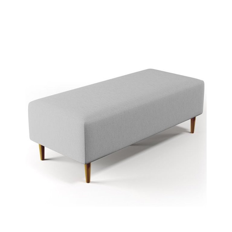 Puff Decorativo Sala de Estar Bali W01 Pés Palito 120x50cm Linho Cinza