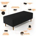 Ver imagem 3 de Puff Decorativo Sala de Estar Bali W01 Pés Palito 120x50cm Linho Chumbo