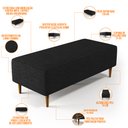 Ver imagem 3 de Puff Decorativo Sala de Estar Bali W01 Pés Palito 120x50cm Linho Chumbo