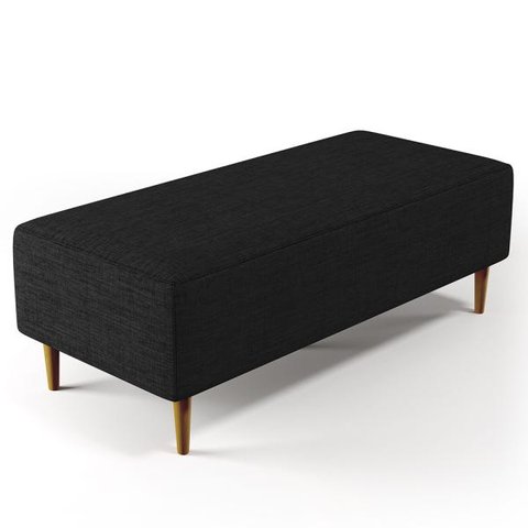 Puff Decorativo Sala de Estar Bali W01 Pés Palito 120x50cm Linho Chumbo