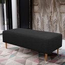 Ver imagem 1 de Puff Decorativo Sala de Estar Bali W01 Pés Palito 120x50cm Linho Chumbo