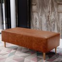 Ver imagem 2 de Puff Decorativo Sala de Estar Bali W01 Pés Palito 120x50cm Couríssimo Camel